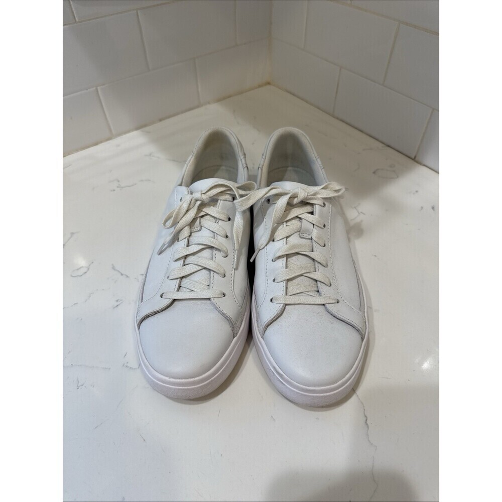 Kizik Vegas White Leather Platform Shoes Lace Up Sneakers Mens 6.5 / Womens 8 W